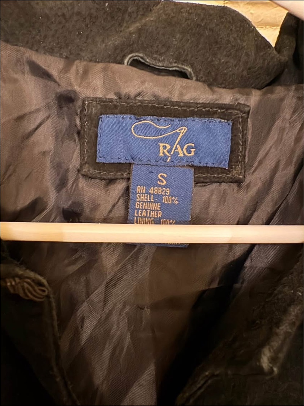 RAG vintage 100% suede leather jacket - Picture 3 of 6